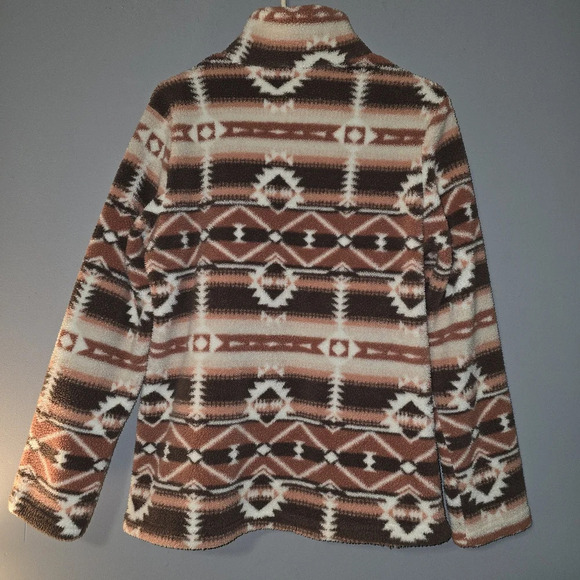Ladies 1/4 Zip Sherpa Pullover - Aztec/Western/Tribal - Teddy Jacket - Small - Picture 2 of 6